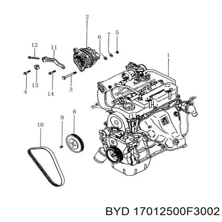 17012500F3002 BYD Pas napędowy mechanizmów