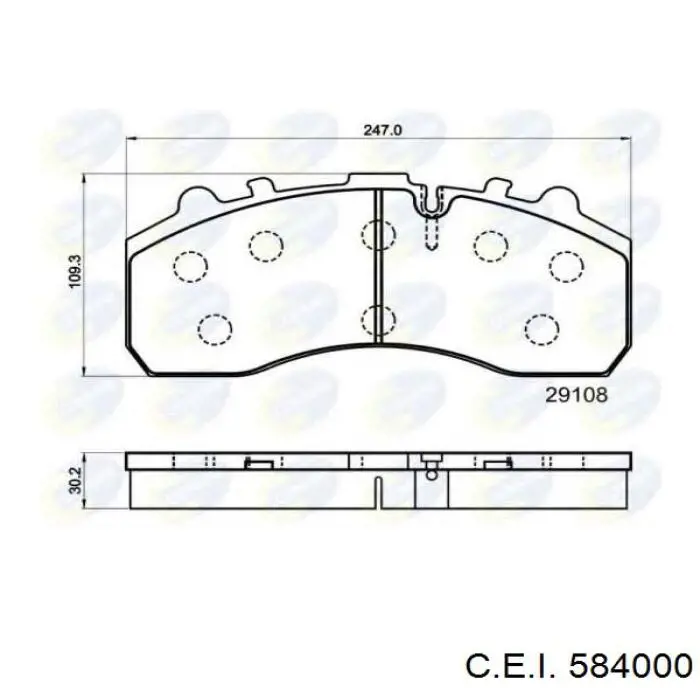Klocki hamulcowe przednie tarczowe C.e.i. 584000 cena, od 126,80 USD