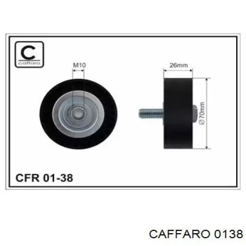 01-38 Caffaro rolka prowadząca, kierunkowa paska napędowego