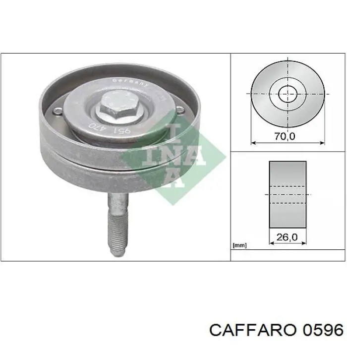 Do koszyka 0596 Caffaro Rolka napinacza paska napędowego