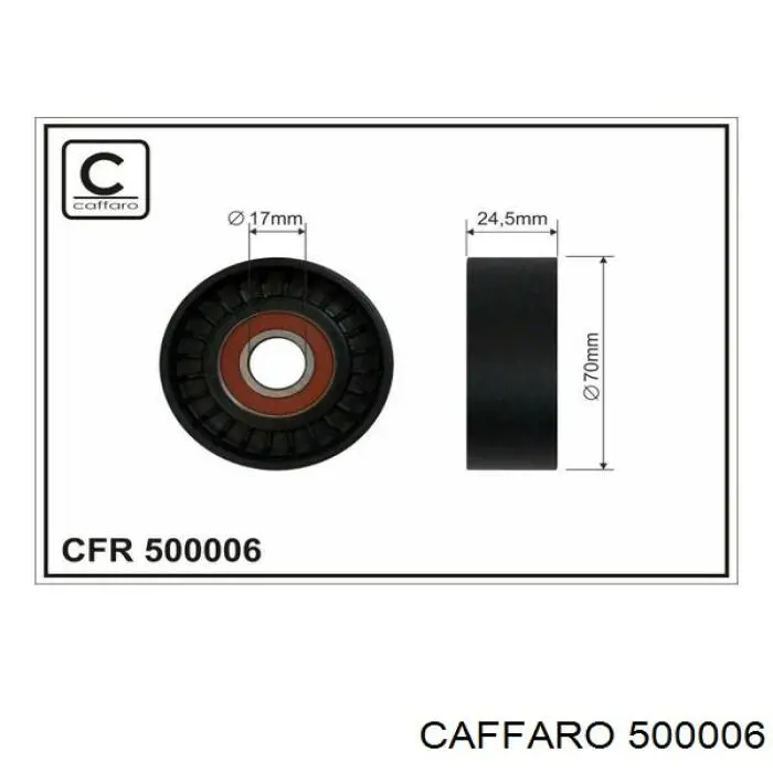 Rolka napinacza paska napędowego Caffaro 500006 cena, od 16,77 USD