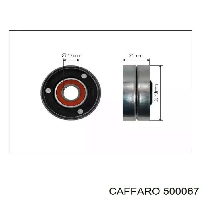 500067 Caffaro Rolka napinacza paska napędowego