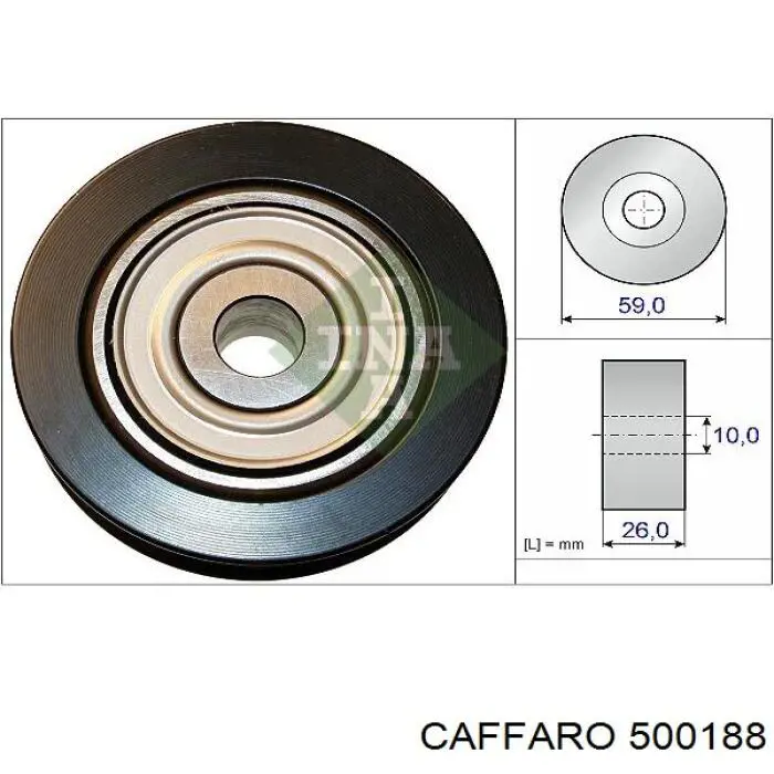 500188 Caffaro Rolka prowadząca, kierunkowa paska napędowego