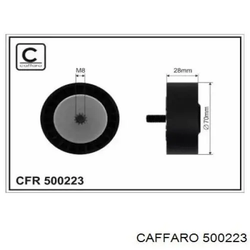 500223 Caffaro Rolka prowadząca, kierunkowa paska napędowego