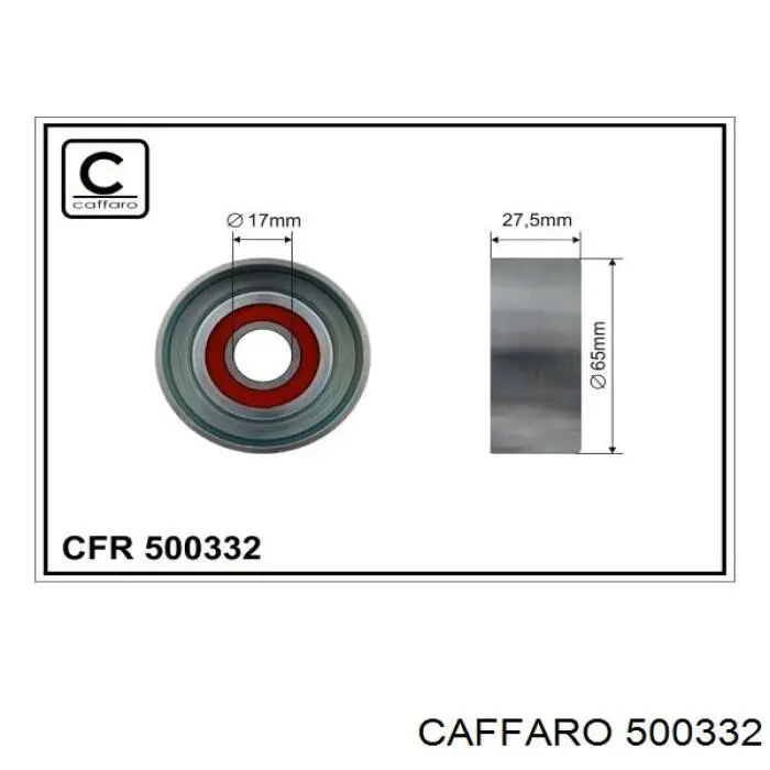 Rolka napinacza paska napędowego Caffaro 500332 cena, od 20,46 USD