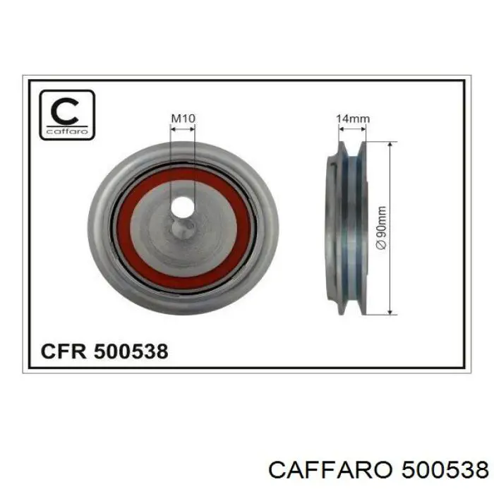 500538 Caffaro Rolka prowadząca, kierunkowa paska napędowego