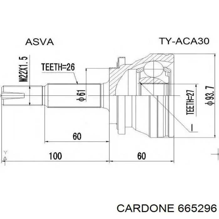 665296 Cardone Półoś napędowa przednia prawa
