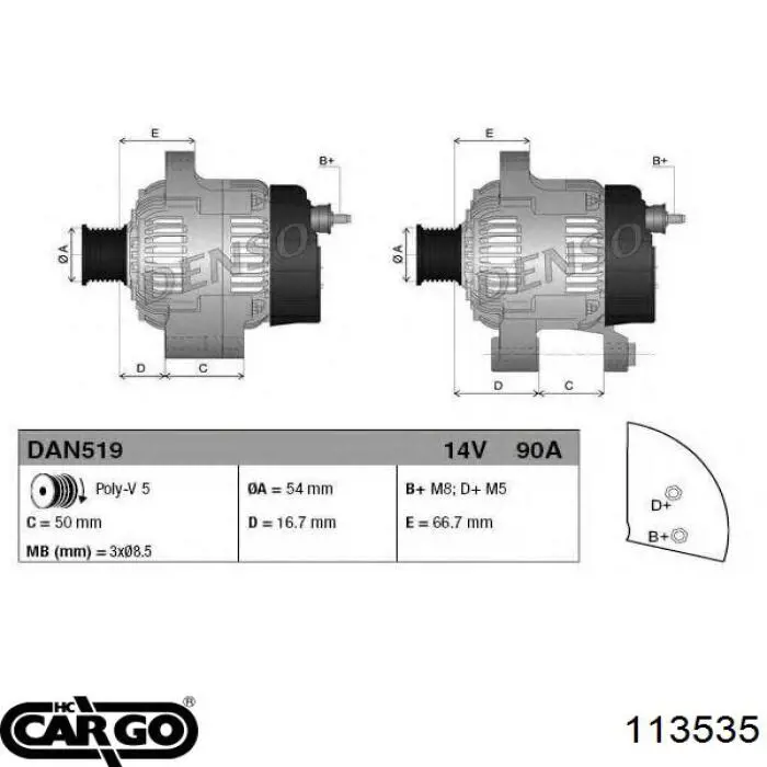 113535 Cargo alternator