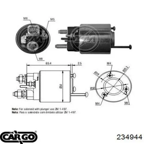 Elektromagnes rozrusznika Cargo F032234944 cena, od 23,16 USD