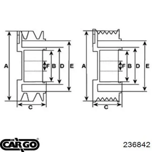 Koło pasowe alternatora Cargo 236842 cena, od 8,14 USD