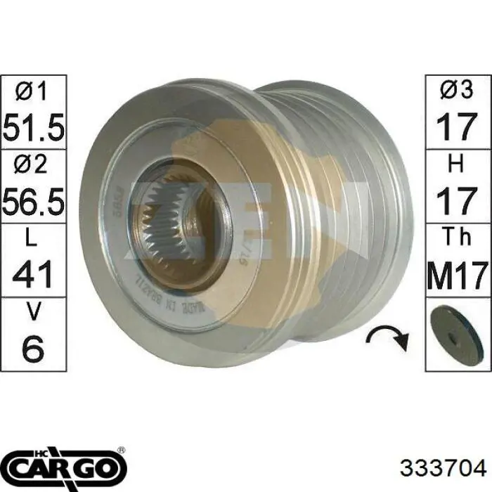 Do koszyka SH0118330 Mazda Koło pasowe alternatora