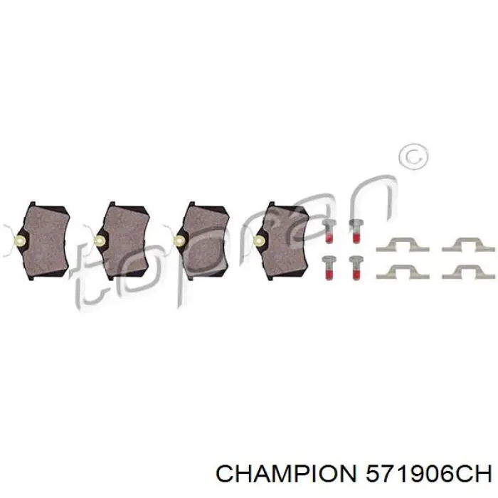 Okładziny (klocki) do hamulców tarczowych tylne Champion 571906CH cena, od 7,66 USD