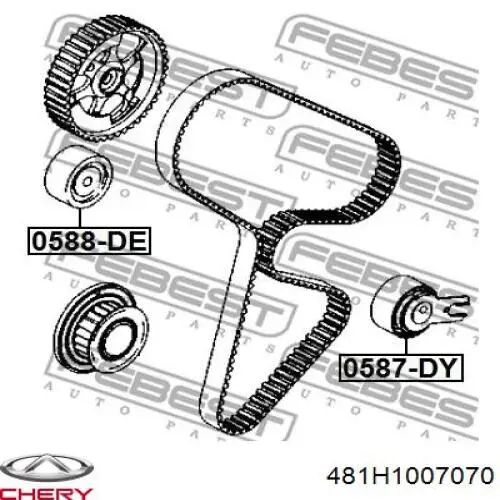 481H1007070 Chery Rolka prowadząca kierunkowa paska rozrządu