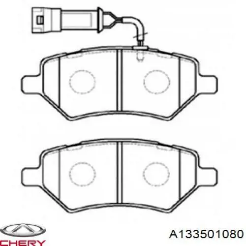 Klocki hamulcowe przednie tarczowe Chery A133501080 cena, od 22,40 USD