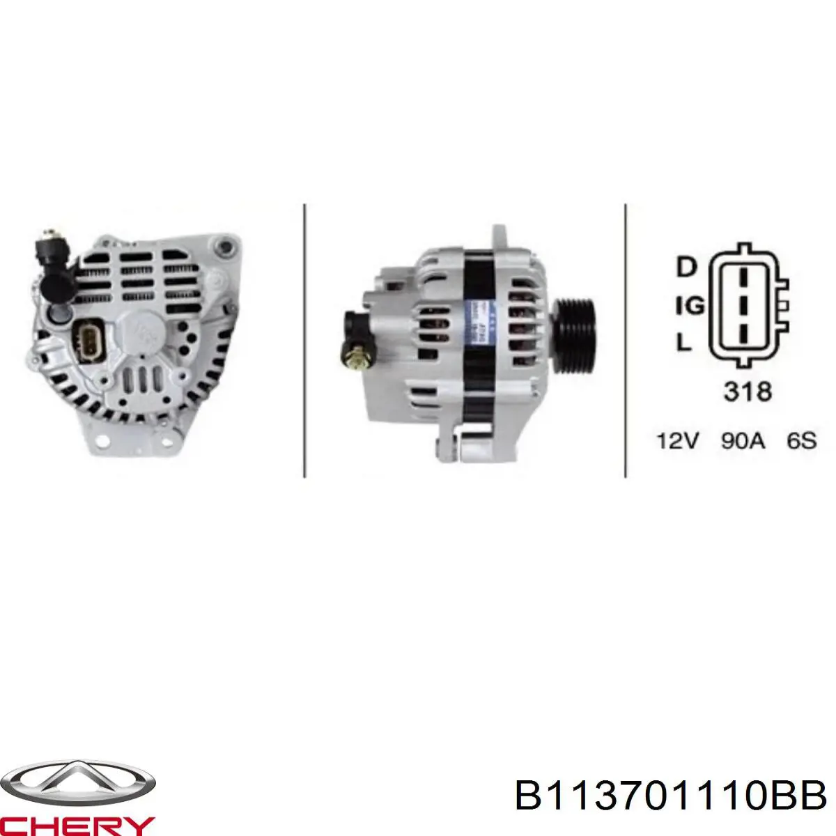 Alternator B113701110BB Market (OEM)