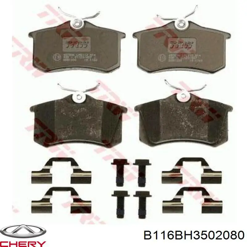 Okładziny (klocki) do hamulców tarczowych tylne Chery B116BH3502080 cena, od 9,26 USD