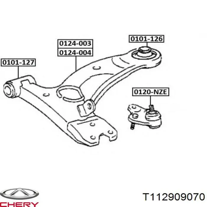 T112909070 Chery Silentblock przedniego wahacza dolnego