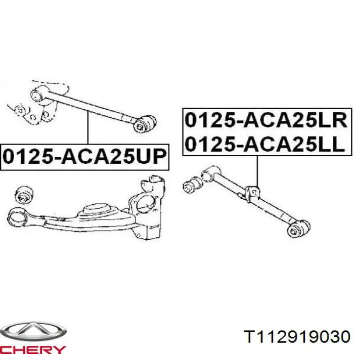 Wahacz zawieszenia tylnego dolny lewy Chery T112919030 cena, od 26,24 USD
