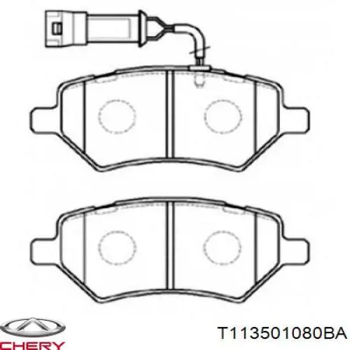 T113501080BA Chery Klocki hamulcowe przednie tarczowe