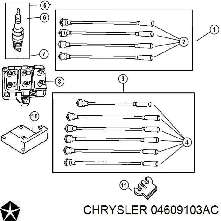 Cewka zapłonowa Chrysler 56032521AC cena, od 38,07 USD