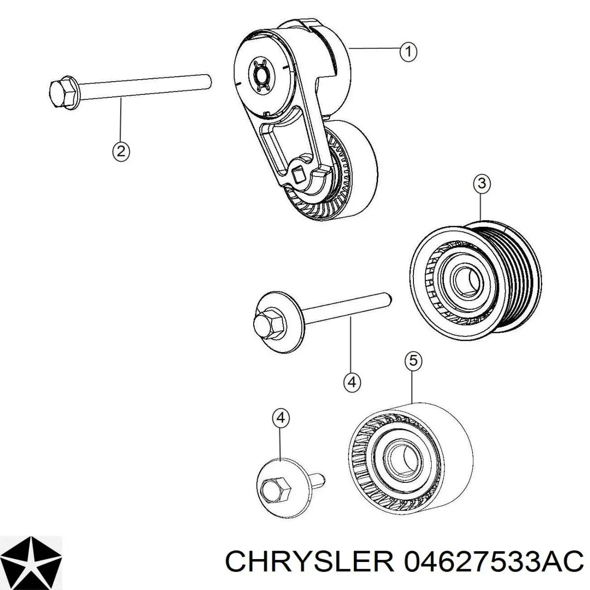 Napinacz paska napędowego K04627533AC Fiat/Alfa/Lancia