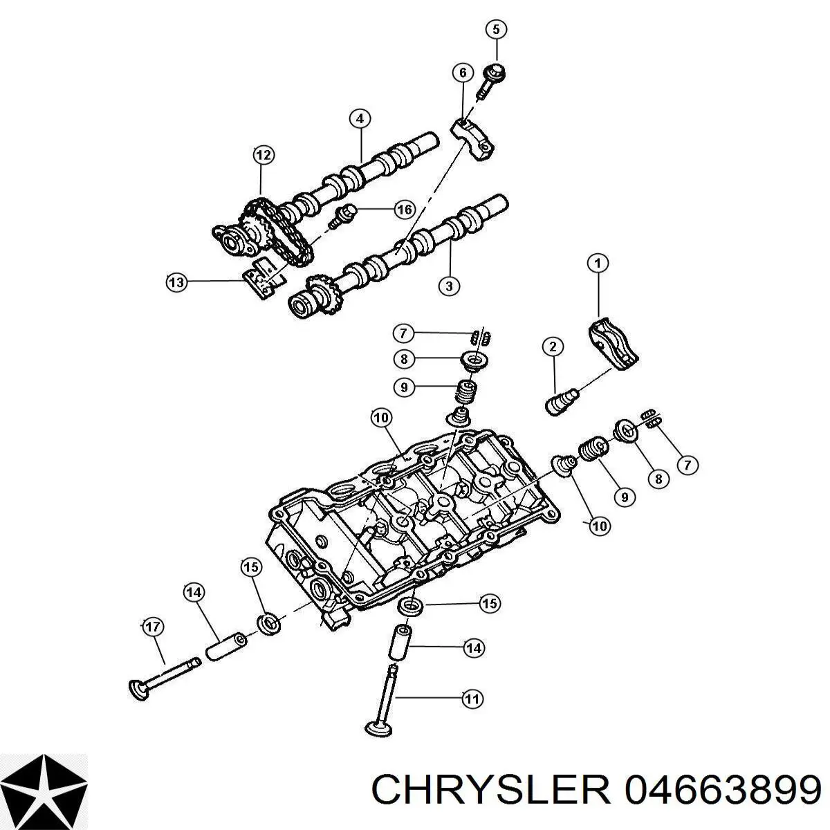 04663899 Chrysler zawór dolotowy/ssący