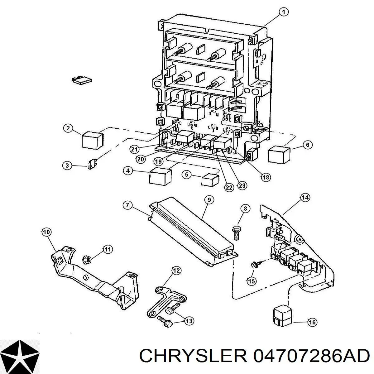 Przekaźnik wentylatora Chrysler 04707286AD cena, od 48,03 USD