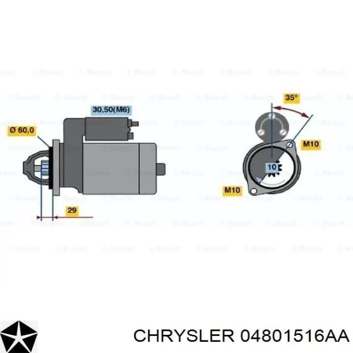 Rozrusznik Chrysler 04801516AA cena, od 127,69 USD
