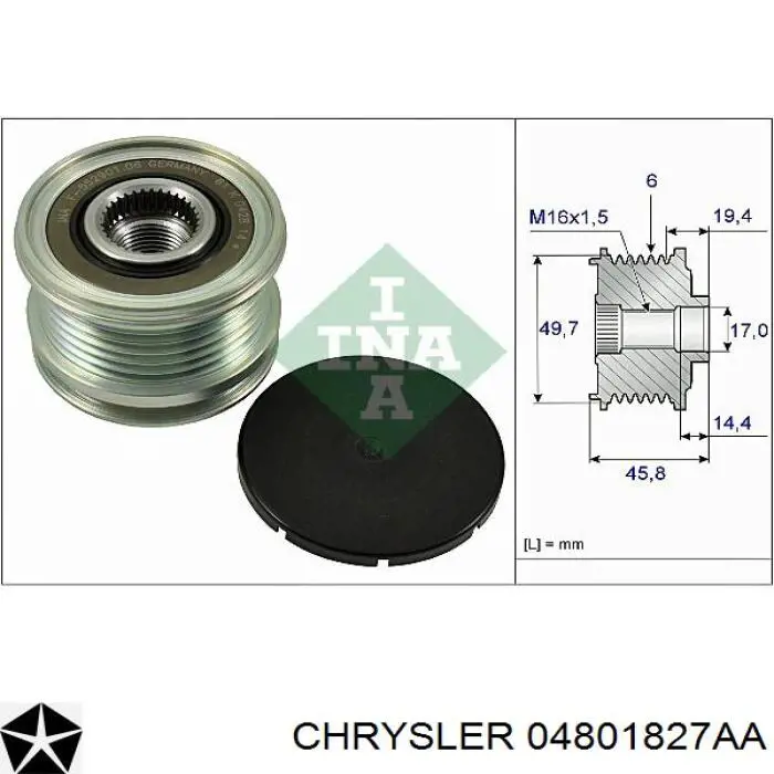 04801827AA Chrysler Alternator