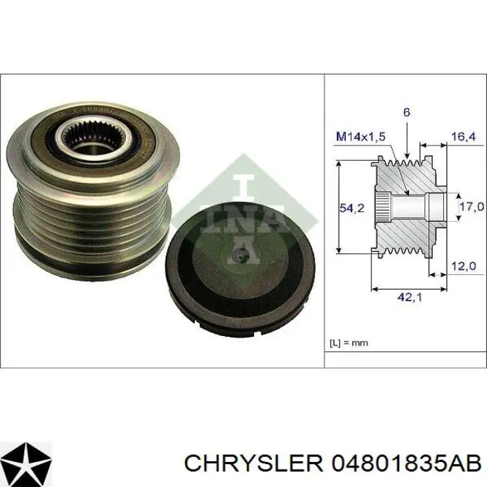 Alternator Chrysler 4801835AB cena, od 218,97 USD