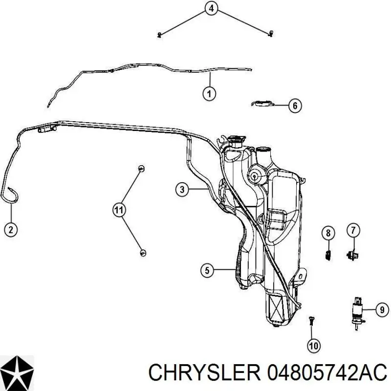 04805742AC Chrysler Dysza spryskiwacza szyby przedniej
