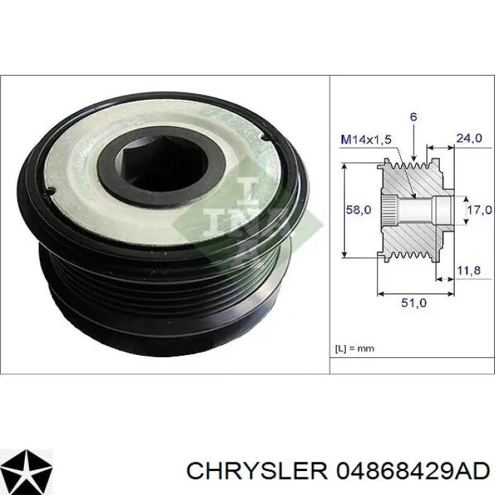 Alternator Chrysler 04868429AD cena, od 90,24 USD