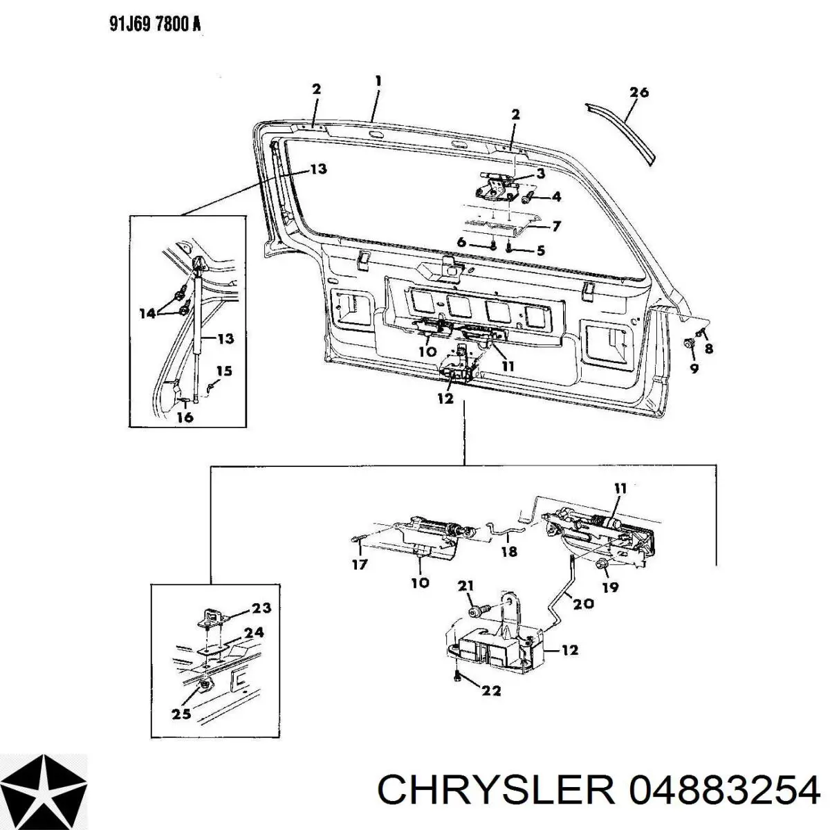 Do koszyka Zamek klapy bagażnika (3/5 drzwi tylnych) Jeep Grand Cherokee LAREDO 