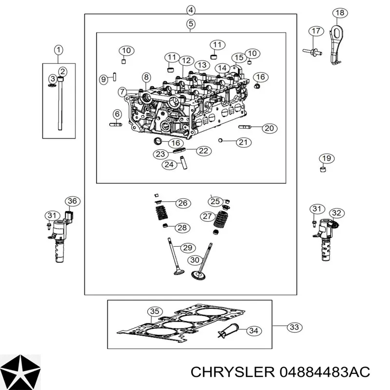 04884483AC Chrysler Zawór elektromagnetyczny faz rozrządu