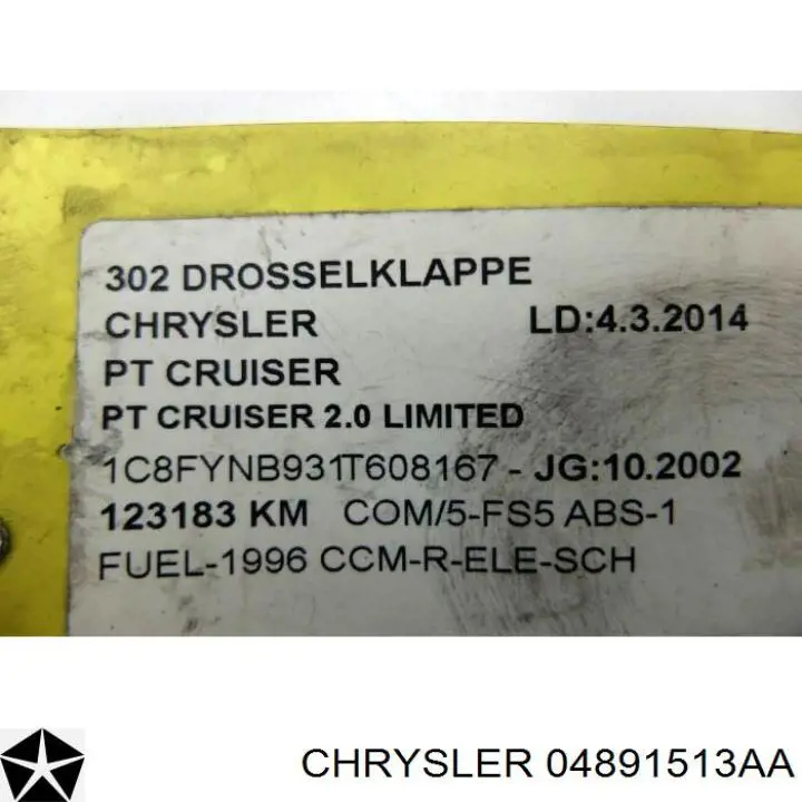  Przepustnica, komplet Chrysler PT Cruiser 