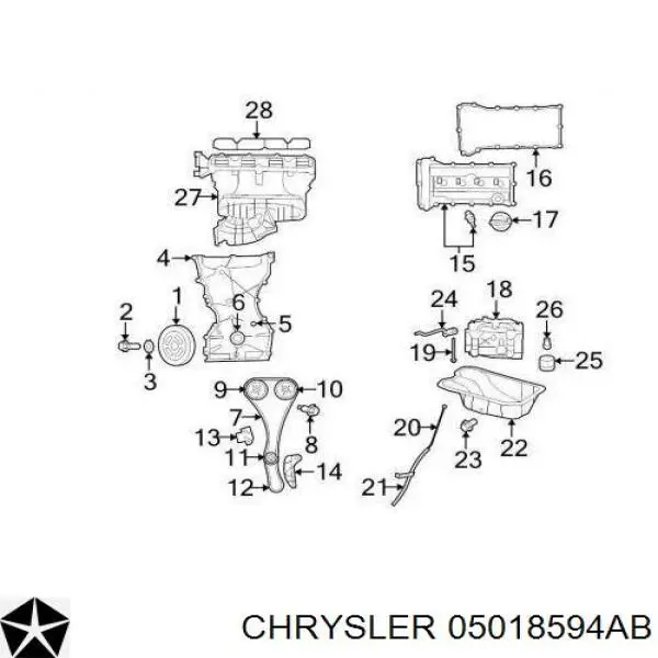 Uszczelniacz wału korbowego silnika tylny Chrysler 05018594AB cena, od 116,37 USD
