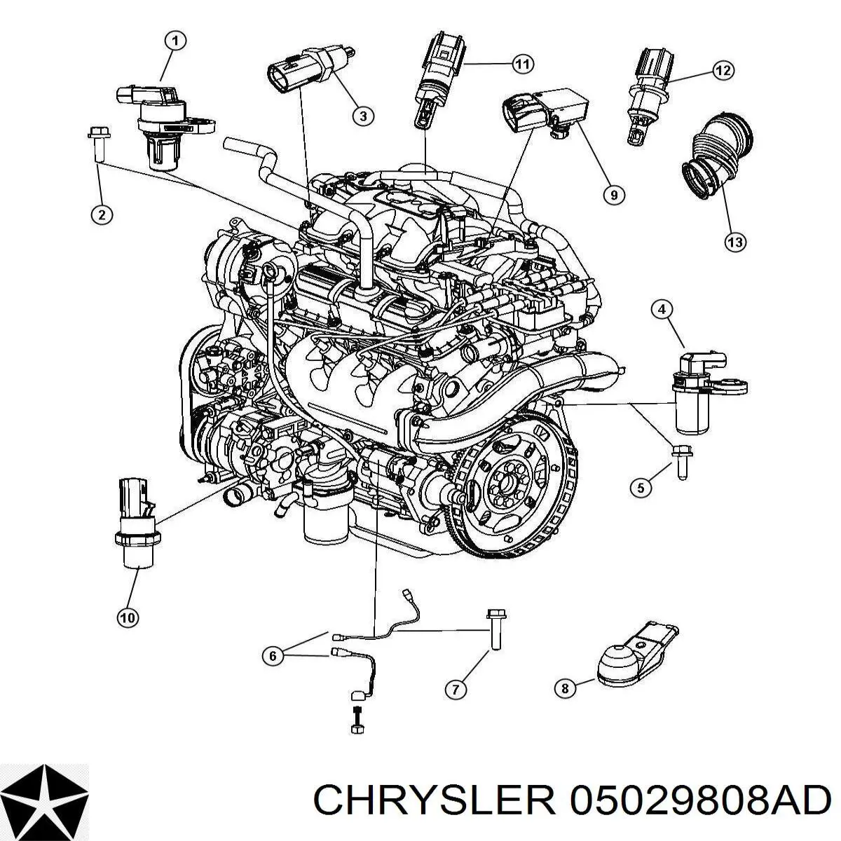 Czujnik położenia wałka rozrządu Chrysler 05029808AD