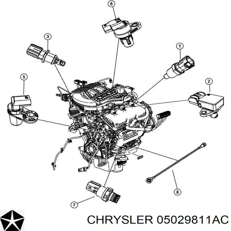 Do koszyka 05029811AC Chrysler Czujnik położenia wału korbowego