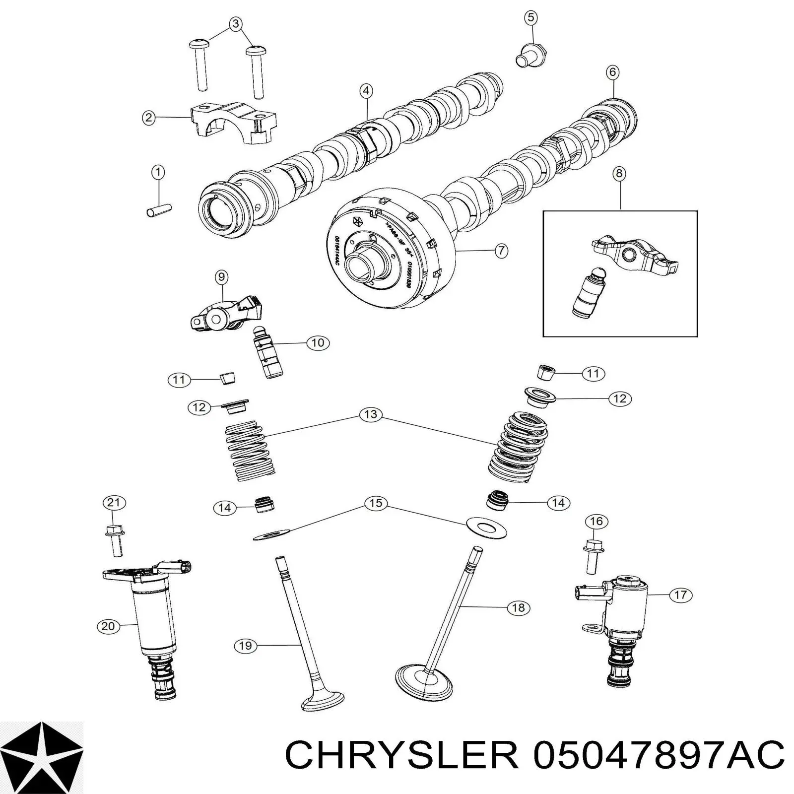 Zawór elektromagnetyczny faz rozrządu Chrysler 05047897AC cena, od 103,49 USD