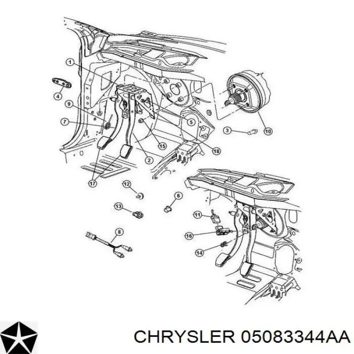Czujnik włącznika świała stop Chrysler 05083344AA cena, od 30,84 USD