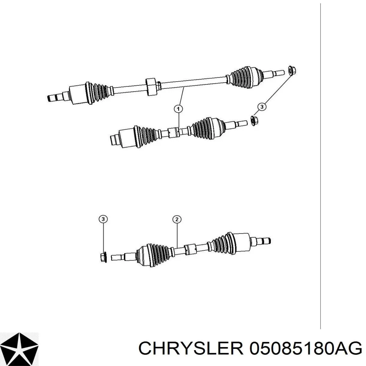 05085180AG Chrysler Półoś napędowa przednia lewa