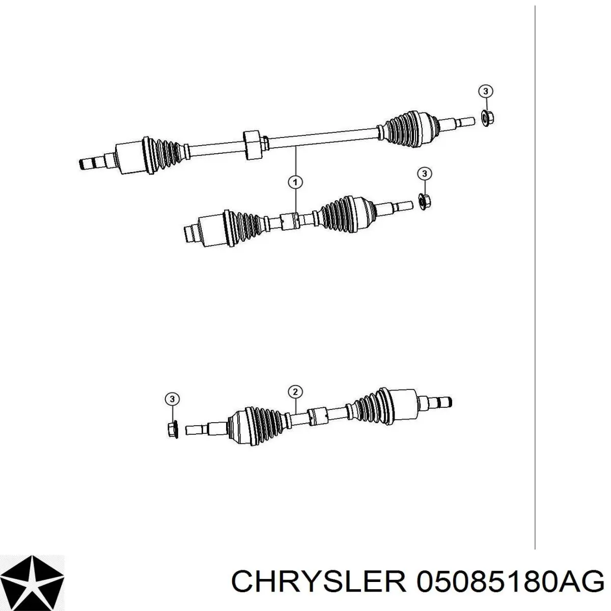 Półoś napędowa przednia lewa Chrysler 05085180AG cena, od 98,82 USD