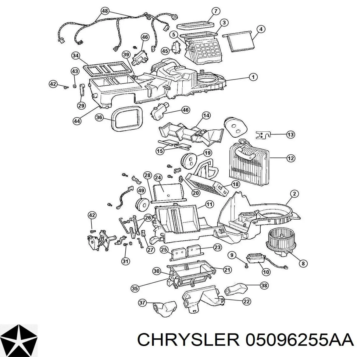05096255AA Chrysler Silniczek wentylatora nagrzewnicy (ogrzewacza wnętrza)