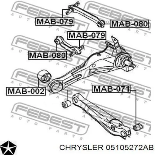 Do koszyka 05105272AB Chrysler Wahacz zawieszenia tylnego dolny lewy/prawy