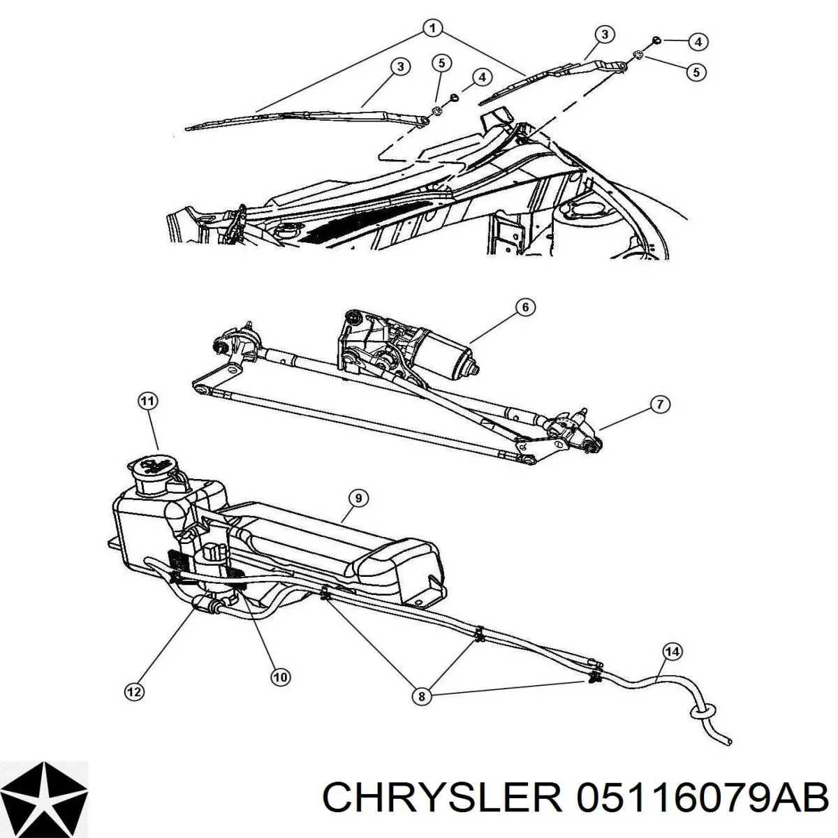 Dysza spryskiwacza szyby przedniej Dodge Avenger sedana (2007 - 2014) cena, od 65,58 USD