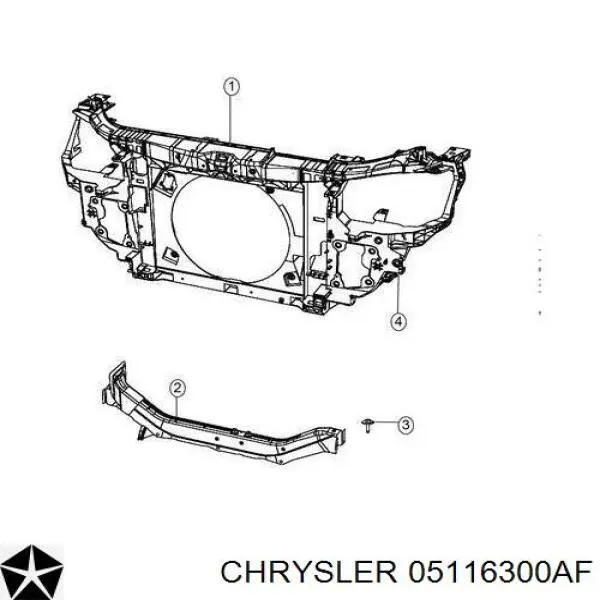 05116300AF Chrysler Osłona chłodnicy kompletna (panel mocowania reflektorów)