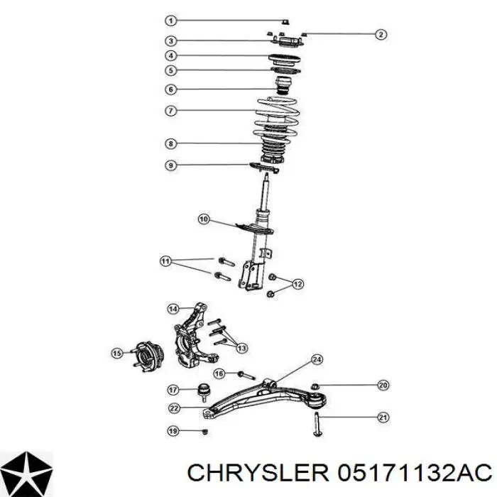 05171132AC Chrysler Osłona amortyzatora przedniego
