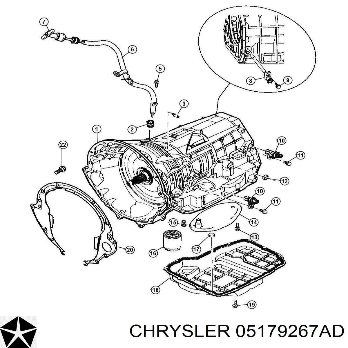 Filtr automatycznej skrzyni biegów Chrysler 05179267AD cena, od 35,61 USD