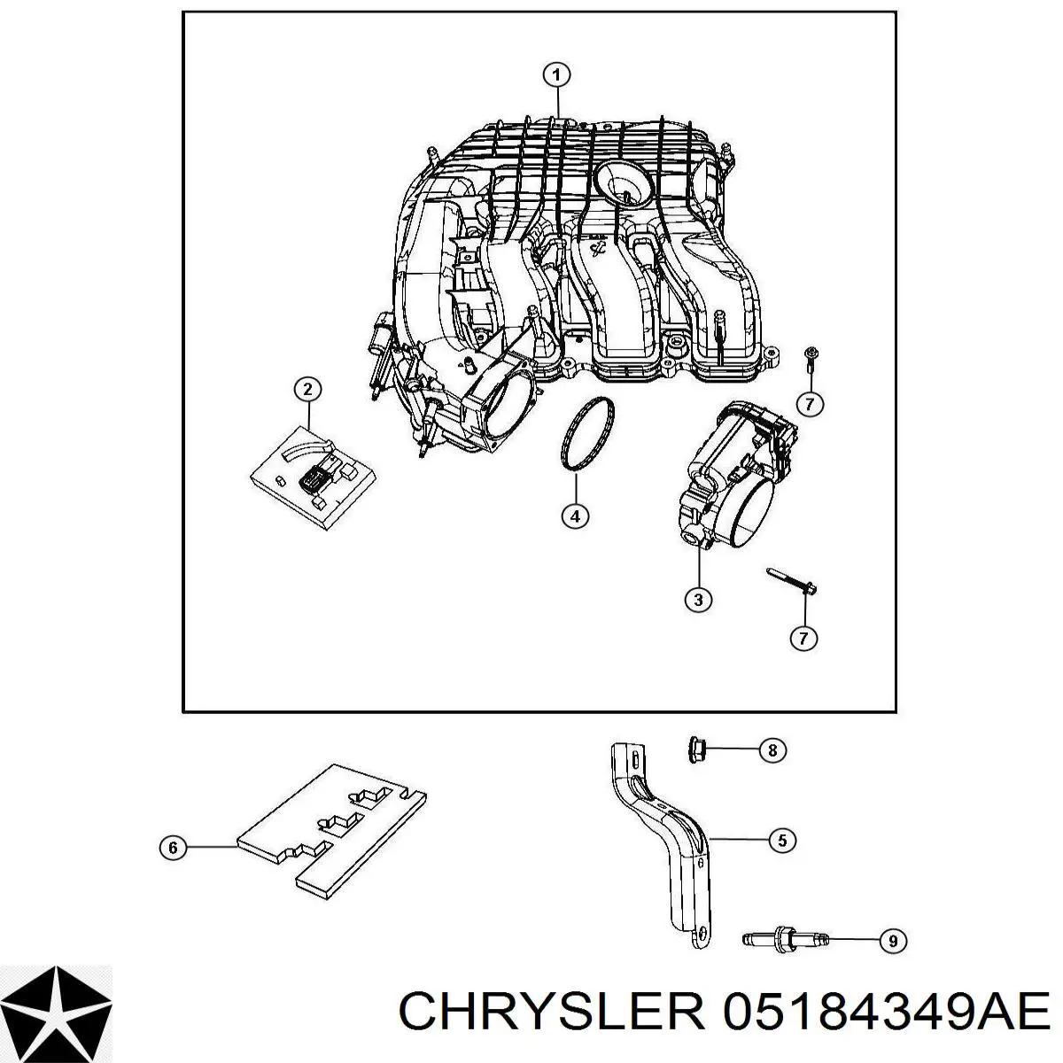 Przepustnica, komplet Chrysler 05184349AE cena, od 23,53 USD