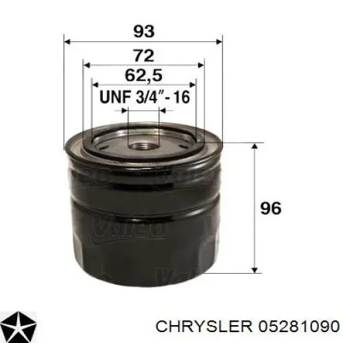 Filtr oleju 05281090 Chrysler